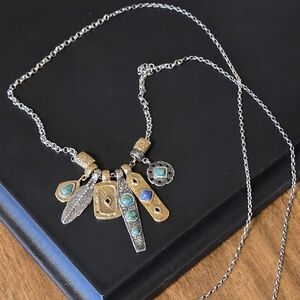 Silpada Sterling Silver & Brass Turquoise Necklace